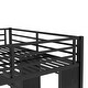 preview thumbnail 6 of 9, King Over Twin XL Bunk Bed Frame with Built-in Wardrobe Foldable Desk Black