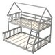 preview thumbnail 9 of 8, Costway Twin Over Full House Bunk Bed with Ladder & Guardrails - See Details