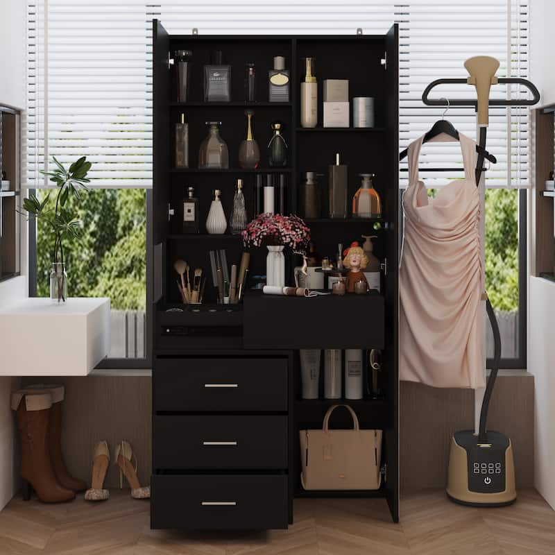 Dresser LED-Lit Vanity Dressing Cabinet with Full-Length Mirror