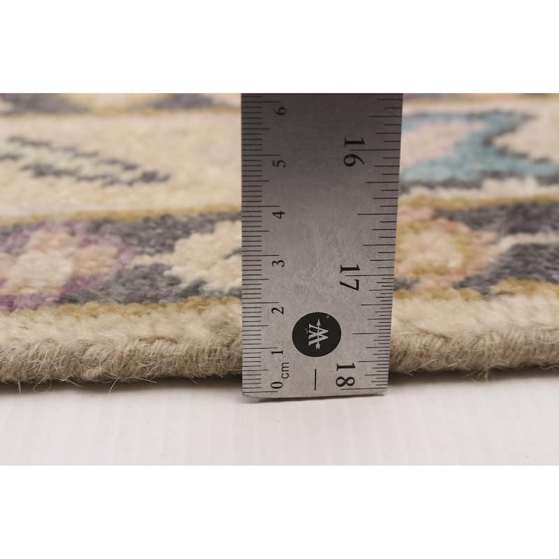 ECARPETGALLERY Hand-knotted Modern Oushak Ivory Wool Rug - 2'5 x 5'10