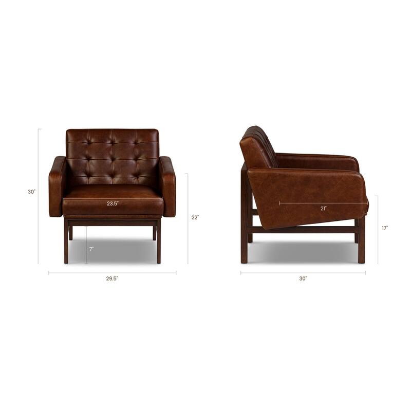 Poly & Bark Herstal Full-Grain Genuine Italian Leather Lounge Chair