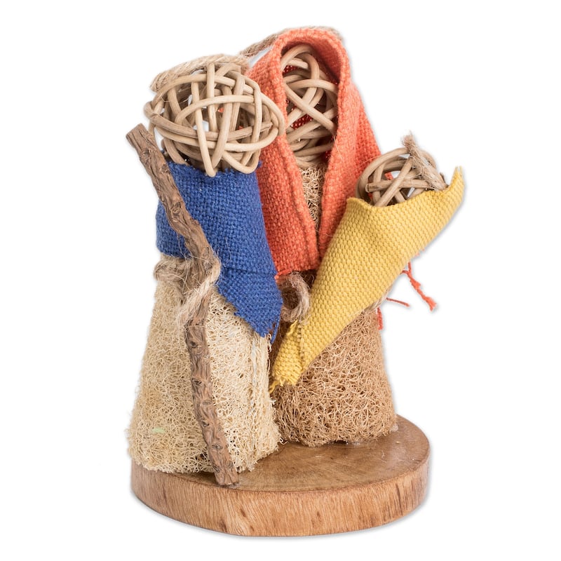 Novica Handmade Bethlehem Miracle Natural Fiber Nativity Sculpture