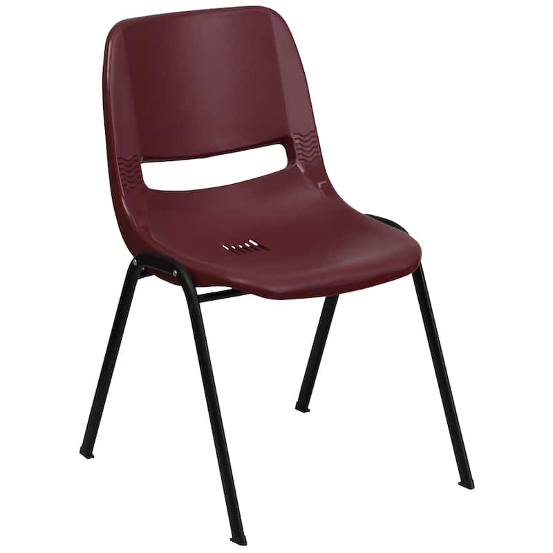 880 lb. Capacity Ergonomic Shell Stack Chair with Metal Frame