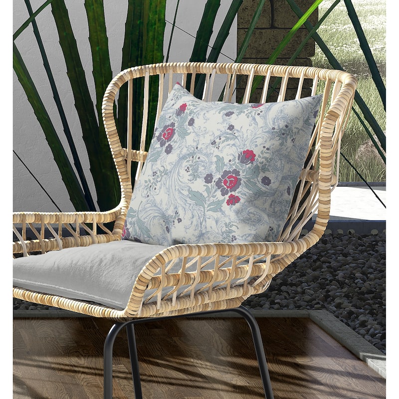 Meadow Strokes Indoor/Outdoor Reversible Throw Pillow Lime and Green