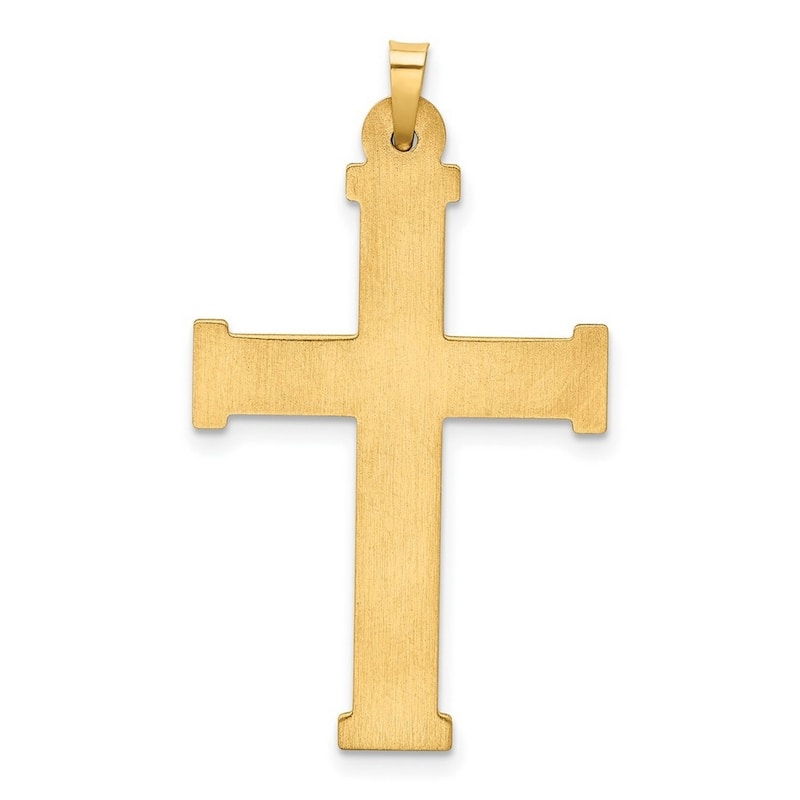 Curata 14k Yellow Gold Polished 18" Hollow Cross Pendant Necklace - 23.2x39.9mm