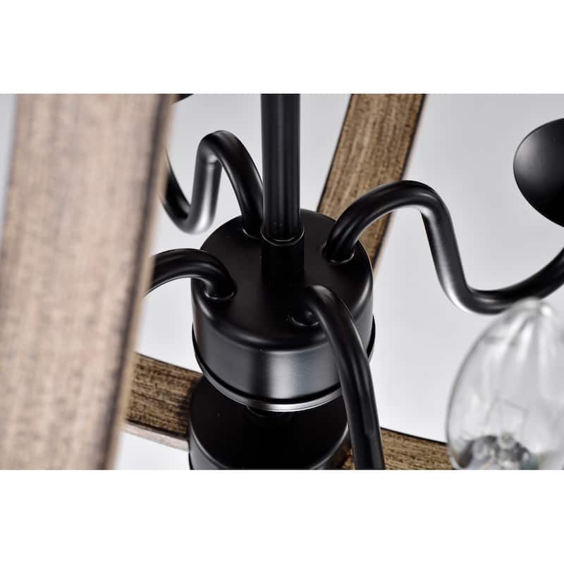Perkins Matte Black 4-Light Open Cage Chandelier