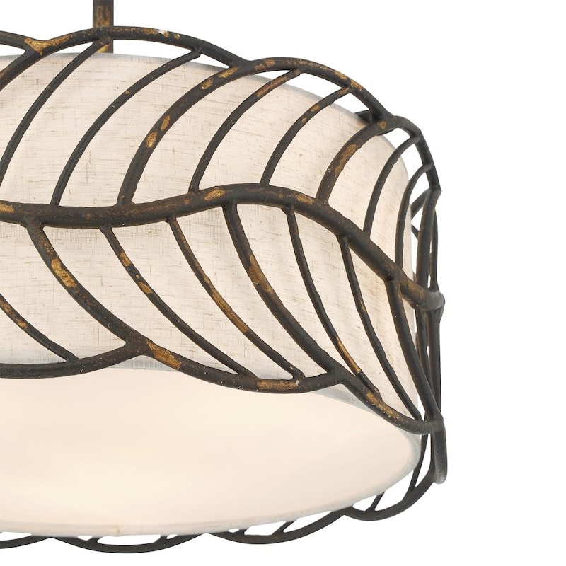 Wry Lighting Simbolo 3-light Pendant in Antique Black Iron