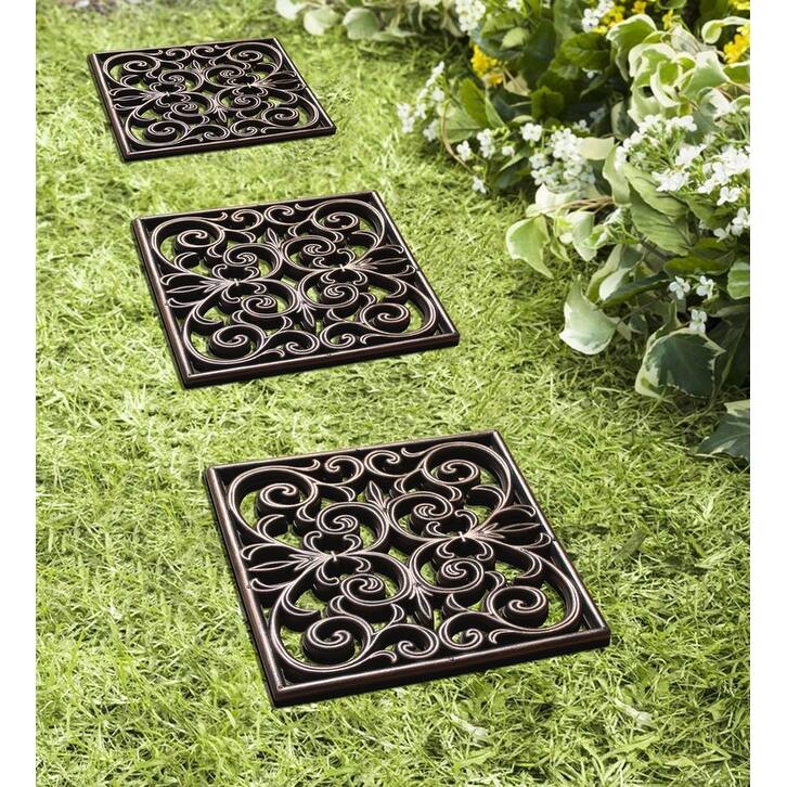A1HC Rubber Step Mat Multi Functional -Garden Stepping Stone Mat, Outdoor Decorative Tray