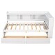 preview thumbnail 43 of 52, Full Bed with L-Shaped Bookcase and Drawers, White Wood Frame