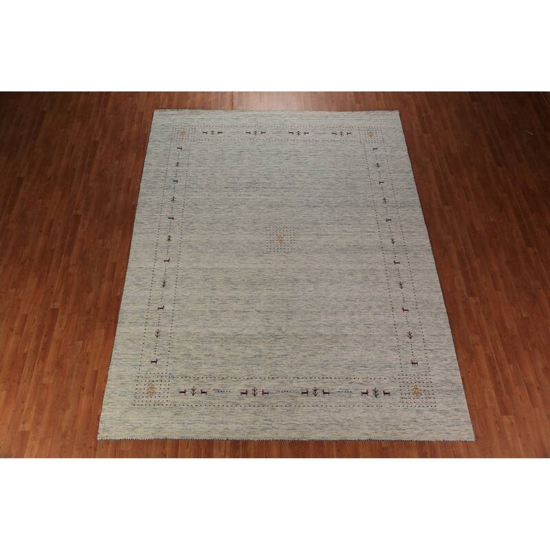 Tribal Gabbeh Indian Area Rug Handmade Wool Carpet - 8'0"x 11'6"