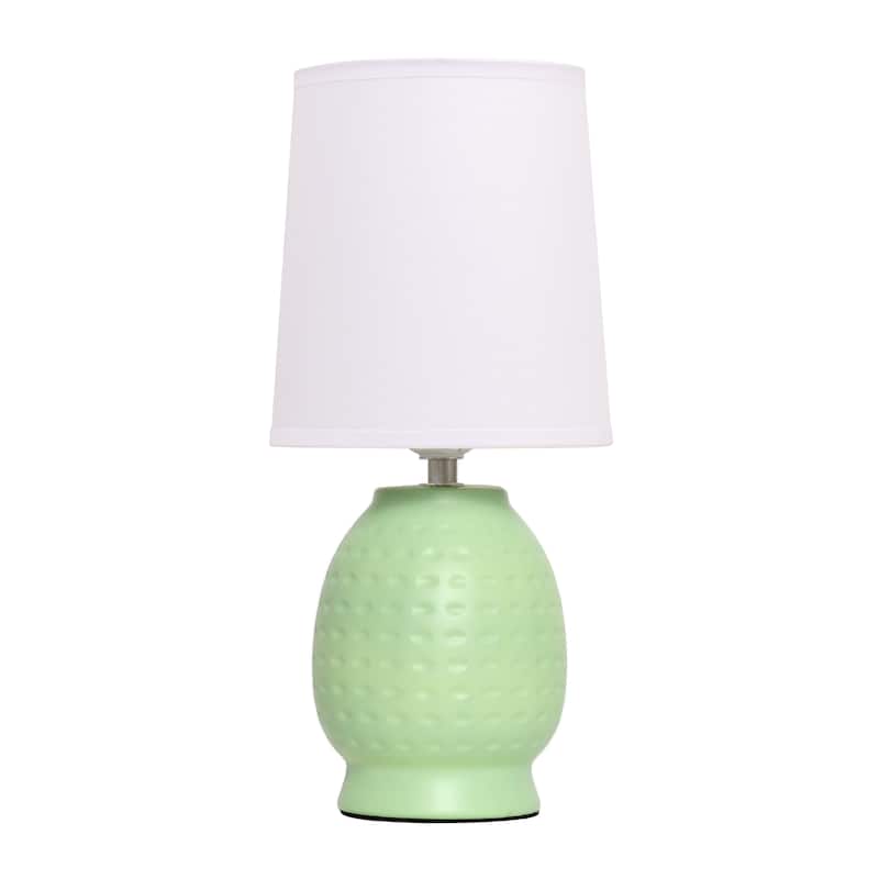 Ceramic Table Lamp with Fabric Shade for Small Spaces - 6 x 6 x 13 in. (L x W x H) - Lime Green