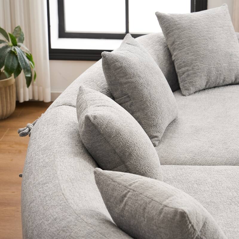 110'' Modular Sectional Curved Boneless Sofa