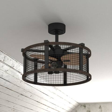 Carbon Loft Montrese Oil Rubbed Bronze/Teak 21-inch Ceiling Fan - 21-in W x 17-in H x 21-in D