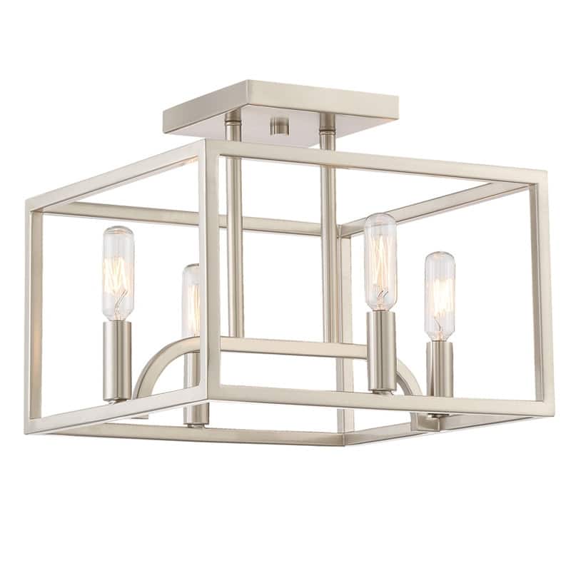 Designers Fountain Uptown 4 Light 12" Wide Semi-Flush Ceiling Fixture - Satin Platinum