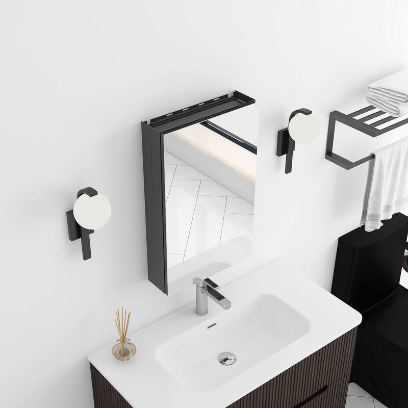 Rectangular Aluminum Medicine Cabinet with Mirror