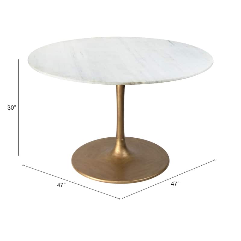 Berula Dining Table White & Gold