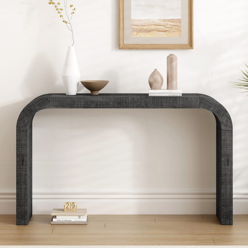 Exquisite 52" Wood Console Table with Curved Edge for Home Decor
