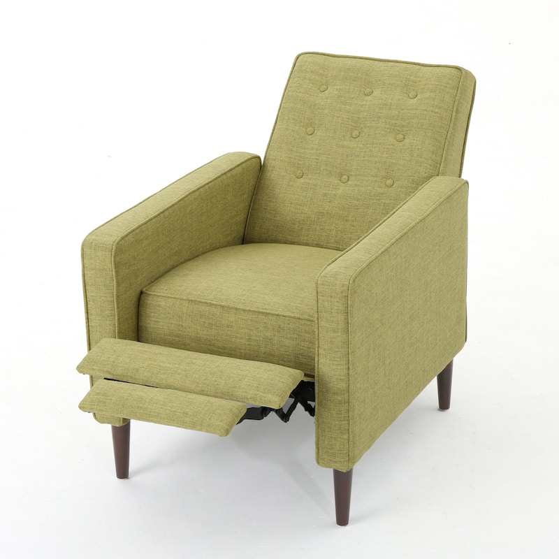Mervynn Mid-Century Modern Button Tufted Fabric Recliner by Christopher Knight Home