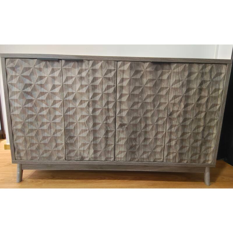 47" Sideboard Coffee Bar Cabinet with Storage, Accent Kitchen Storage Cabinet with Open Shelves for Living Room, Dining Room