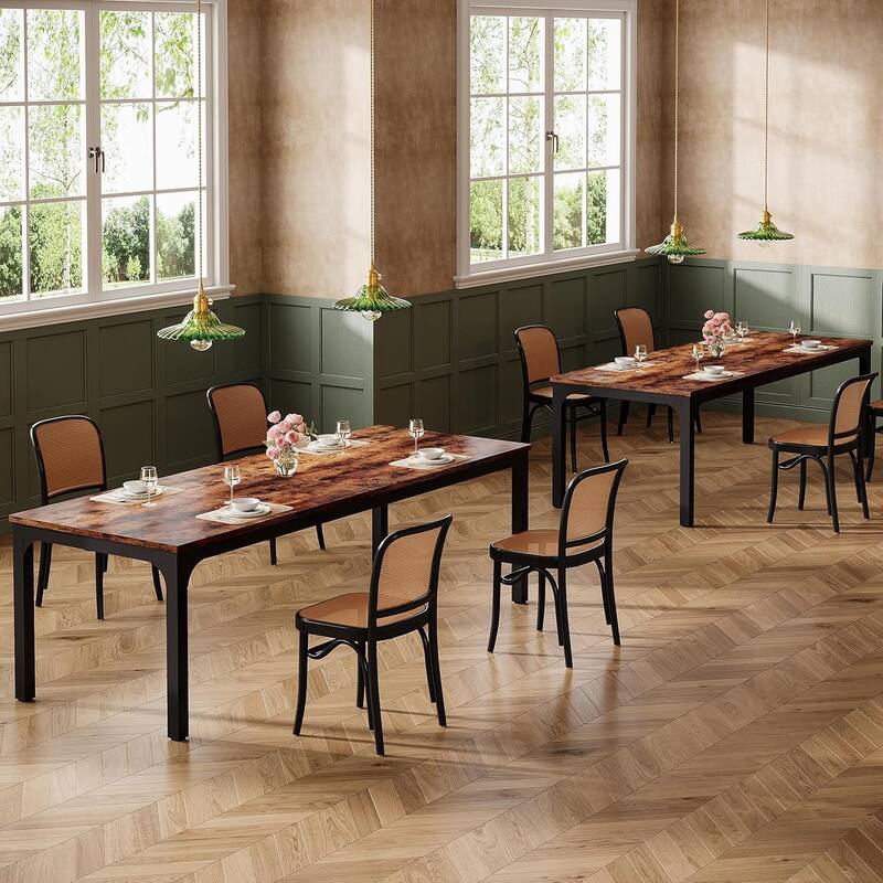 78.7" Rectangle Wood Dining Table, Long Kitchen Table for Living/Dining Room