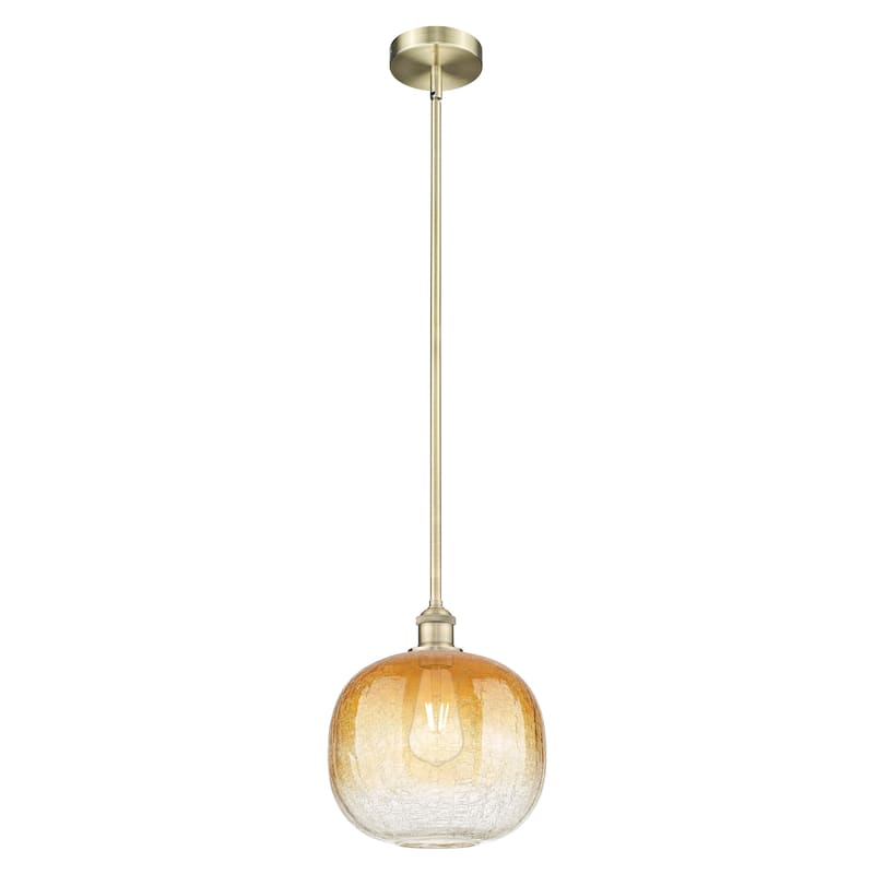 Innovations Lighting Endless Possibilities Edison - Brookhaven Sphere - 1 Light 11" Stem Hung Mini Pendant - Antique Brass/Amber