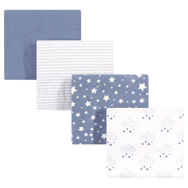 slide 1 of 1, Hudson Baby Infant Boy Cotton Flannel Receiving Blankets, Cloud Mobile Blue, One Size - Cloud Mobile Blue - One Size One Size - Cloud Mobile Blue
