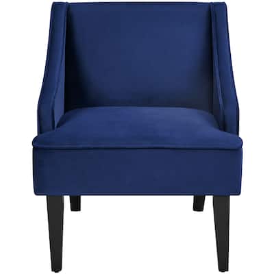 Yaheetech Modern Velvet Fabric Accent Chair with Rubber wood Legs