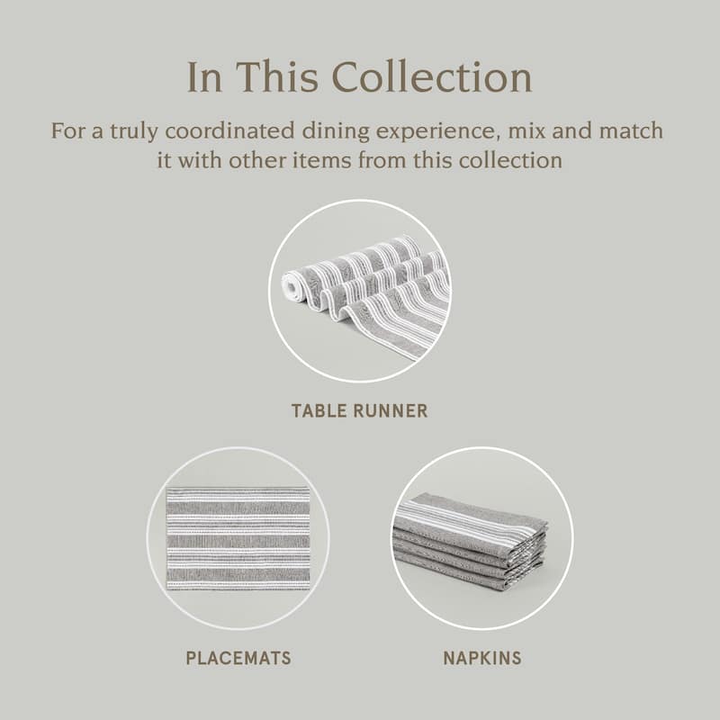 Over&back 100% Cotton Woven Striped Cloth Napkins - Machine Washable - Set of 4