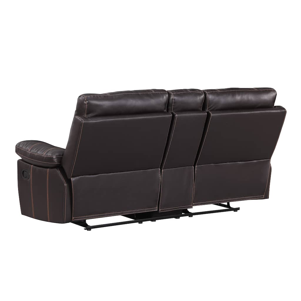 Leather-Air Recliining Console Loveseat