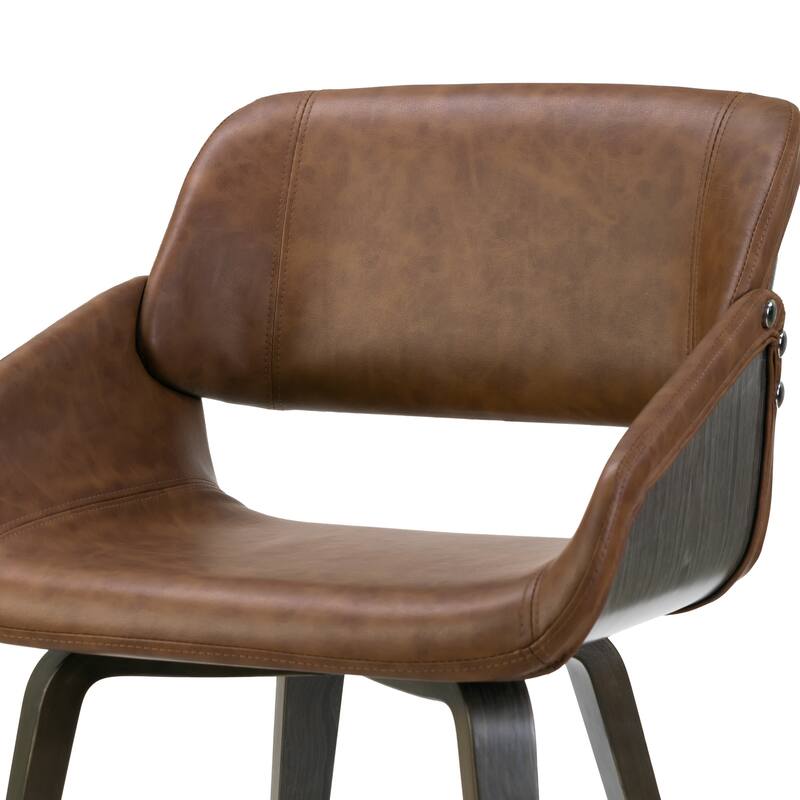 Amal Brown Dining Chair with Grey Wood Accent and Bentwood Legs