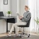 preview thumbnail 47 of 46, Armless Fabric Home Office Desk Chairs, Adjustable Height Swivel Task Vanity Chair, Task Chairs with Swivel Wheels - N/A