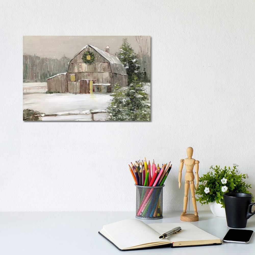 iCanvas "Winter Barn" by Sally Swatland Canvas Print