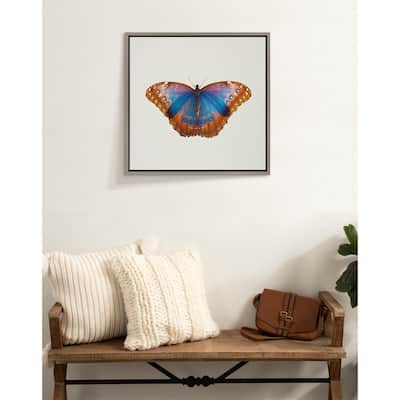 Kate and Laurel Sylvie Butterfly Framed Canvas by Robert Cadloff