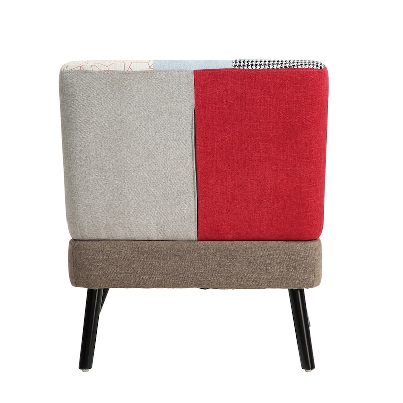 Characteristic Corner Chair Club Chair Lounge Chair, Fabric Upholstered Chair Comfort Seating with Flared Arms