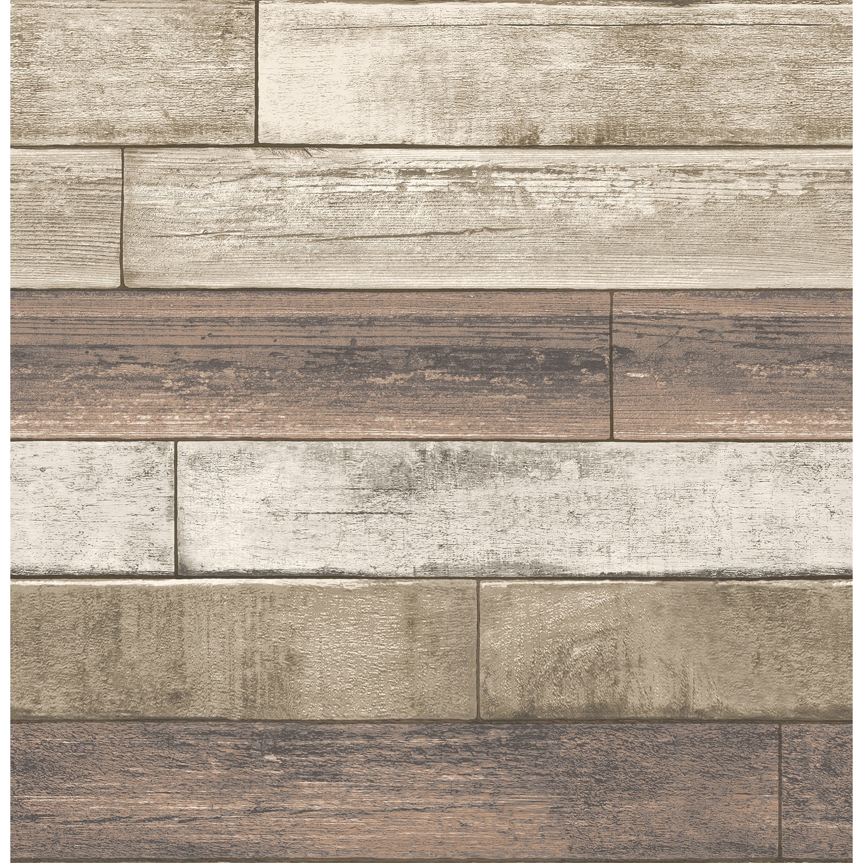 A-Street Prints Porter Coffee Weathered Plank Wallpaper