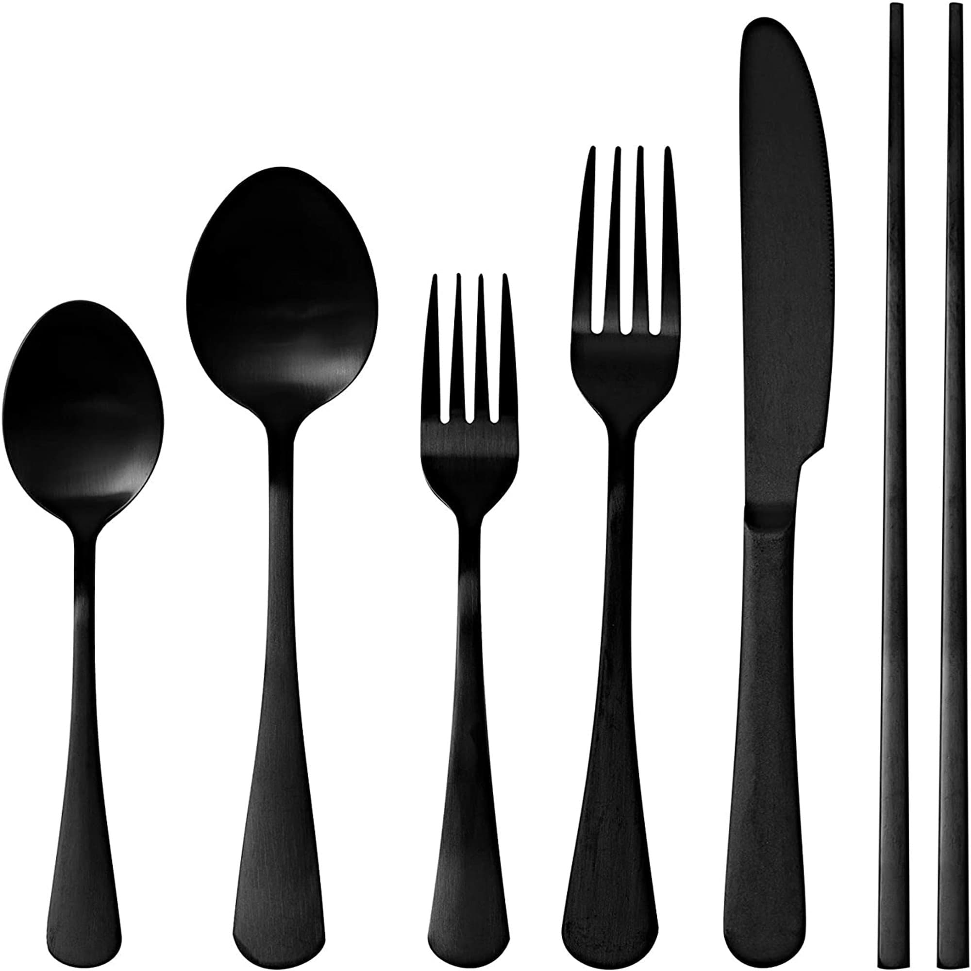 https://ak1.ostkcdn.com/images/products/is/images/direct/67f4eb5c115cdbf1873441355bbda62c3652f248/Kitchen-Comfort-%7C-24-Piece-Matte-Black-Finish-%7C-Flatware-Set-%7C-Stainless-Steel-Cutlery-Set-for-4-%2B-Chop-Sticks%21.jpg