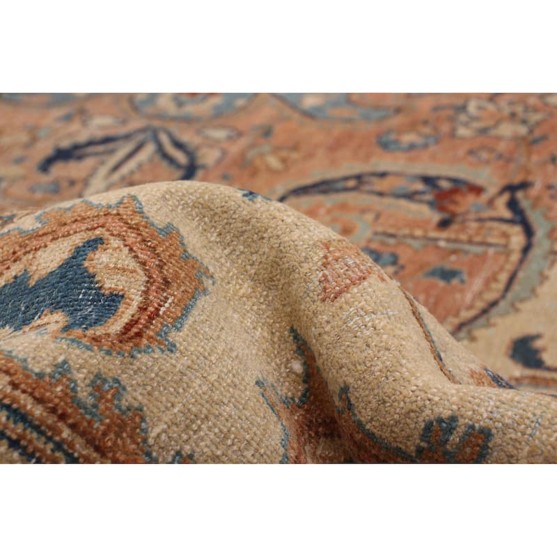 ECARPETGALLERY Hand-knotted Antalya Vintage Cream Wool Rug - 9'7 x 12'9