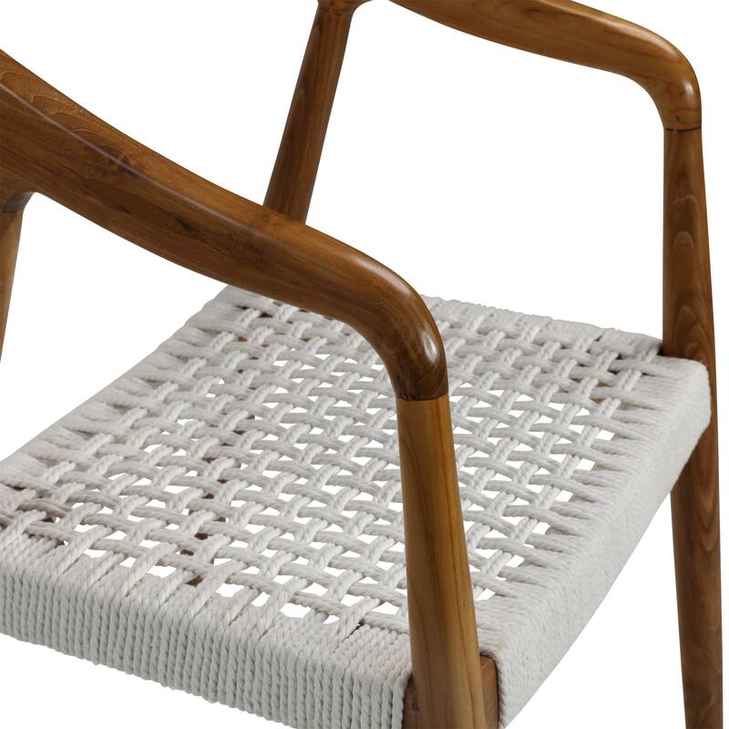 Elkhorn Teak Dining Chair, Natural Cream