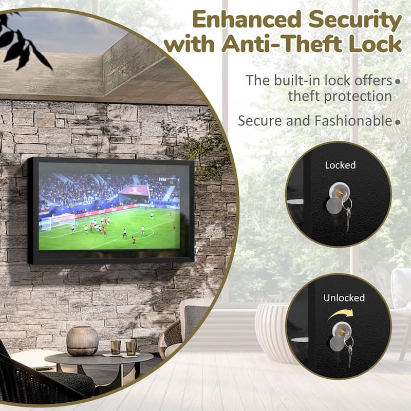 VEIKOUS 43" Outdoor TV Enclosure Weatherproof, Full Motion TV Bracket, All-Weather Protection