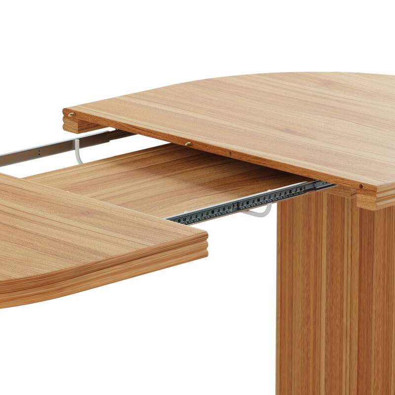 55.12" to 78.26" Modern Extendable Dining Table: Mid-Century Removable Leaf Design for Dining Room & Kitchen