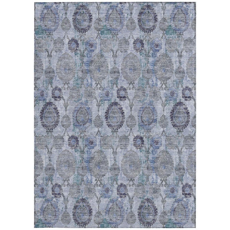 HomeRoots Damask Transitional Rectangle Outdoor Rug