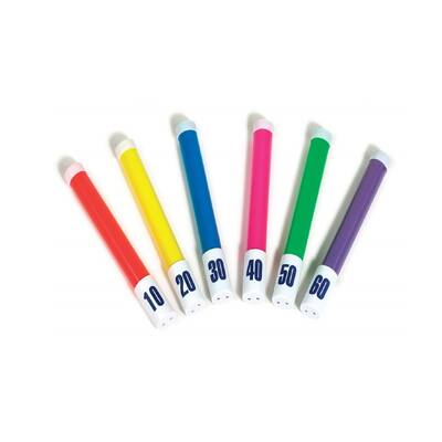 Pack of 6 Vibrantly Colored Flexible Dive Stick Swimming Pool Toys 8.25'' - N/A
