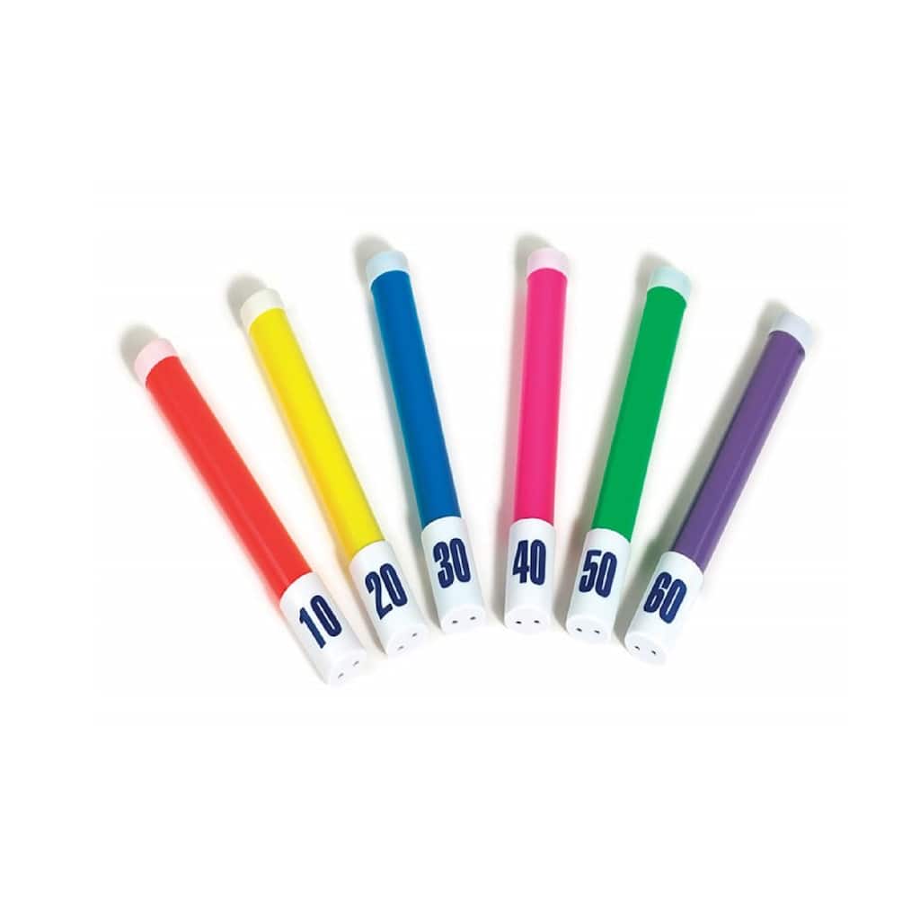 Pack of 6 Vibrantly Colored Flexible Dive Stick Swimming Pool Toys 8.25'' - N/A