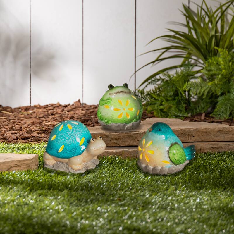 6.1 in. Illuminating Terracotta Garden Friends Figurines Set of 3