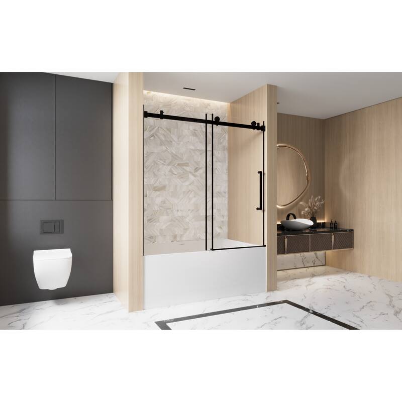 GDFStudio - Everett Frameless Single-Sliding Shower Door