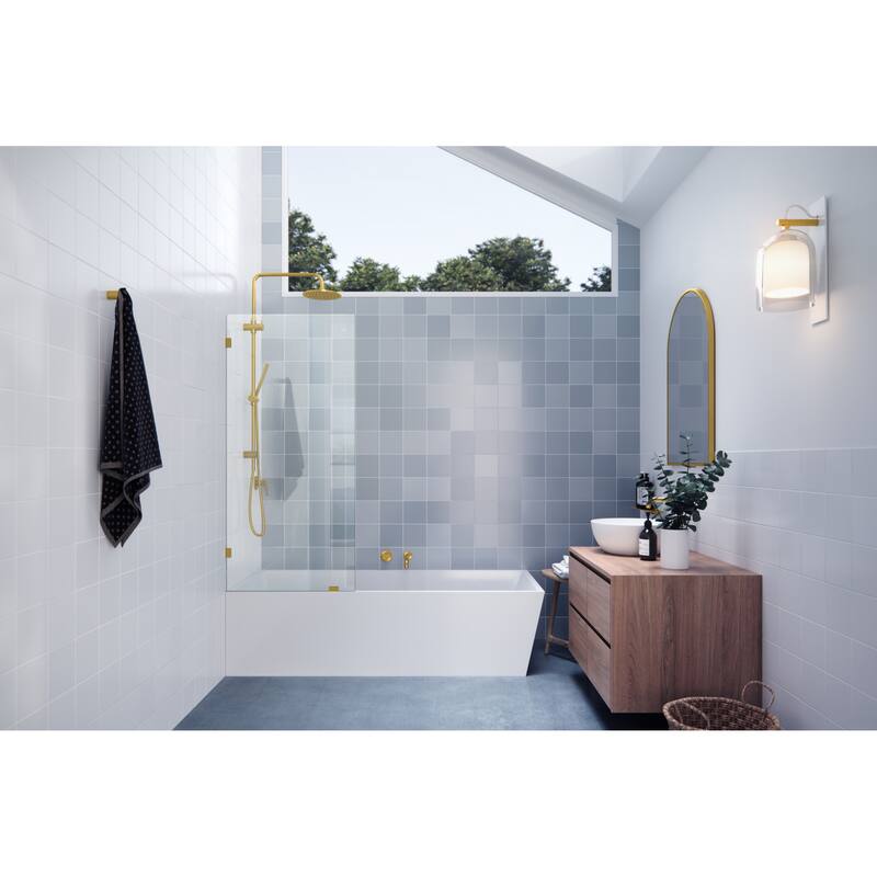 Glass Warehouse GW-BF-28 Vela 58-1/4" High x 28" Wide Shower Screen