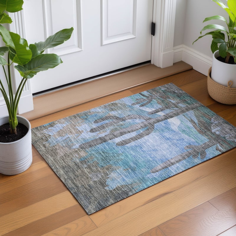 Machine Washable Indoor/ Outdoor Desert Inspiration Chantille Rug