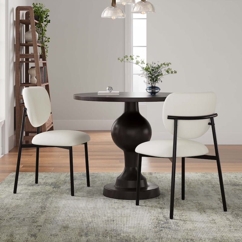 Upholstered Dining Chairs With Metal Legs (Set of 2)