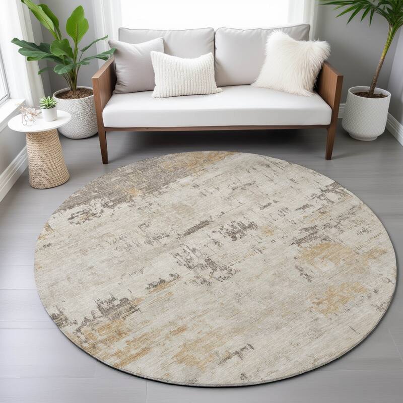 Machine Washable Indoor/Outdoor Abstract Allure Chantille Rug