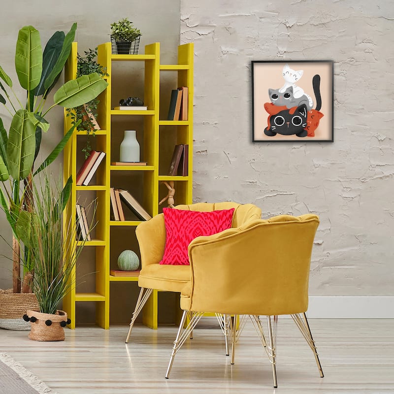 Stupell Stacked Cats Pile Framed Giclee Art Design By Sarah Hickman